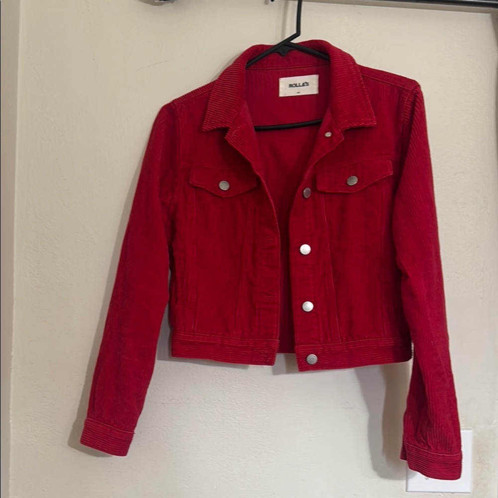 ROLLA'S Red Cropped Jean Jacket